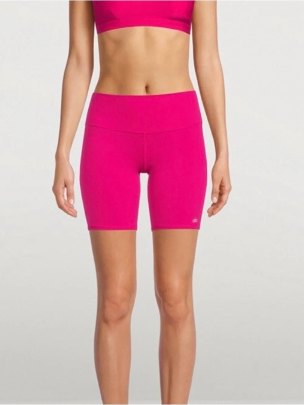 Alo Yoga Hot Pink High Rise Biker Shorts XXS Barbiecore Athleisure Gym